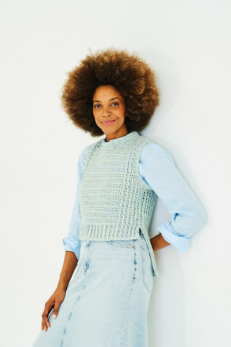 Aran Crochet sweater vest tank top| 10171