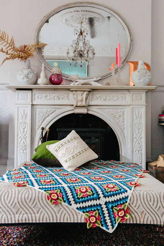 Mexican Diamonds crochet blanket by Janie Crow