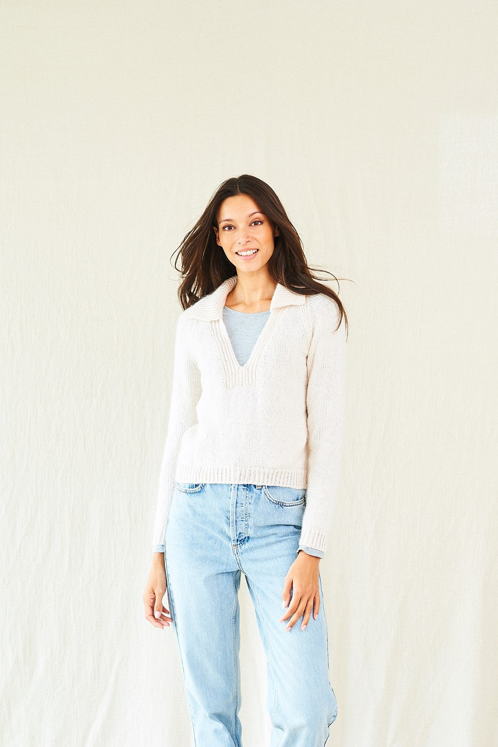 Aran Collard Sweater pattern from Stylecraft | 10015