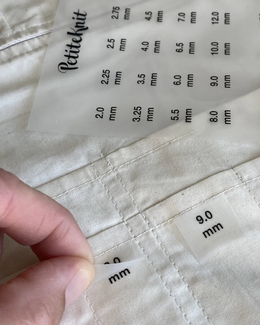 Petite Knit Iron on Size Labels
