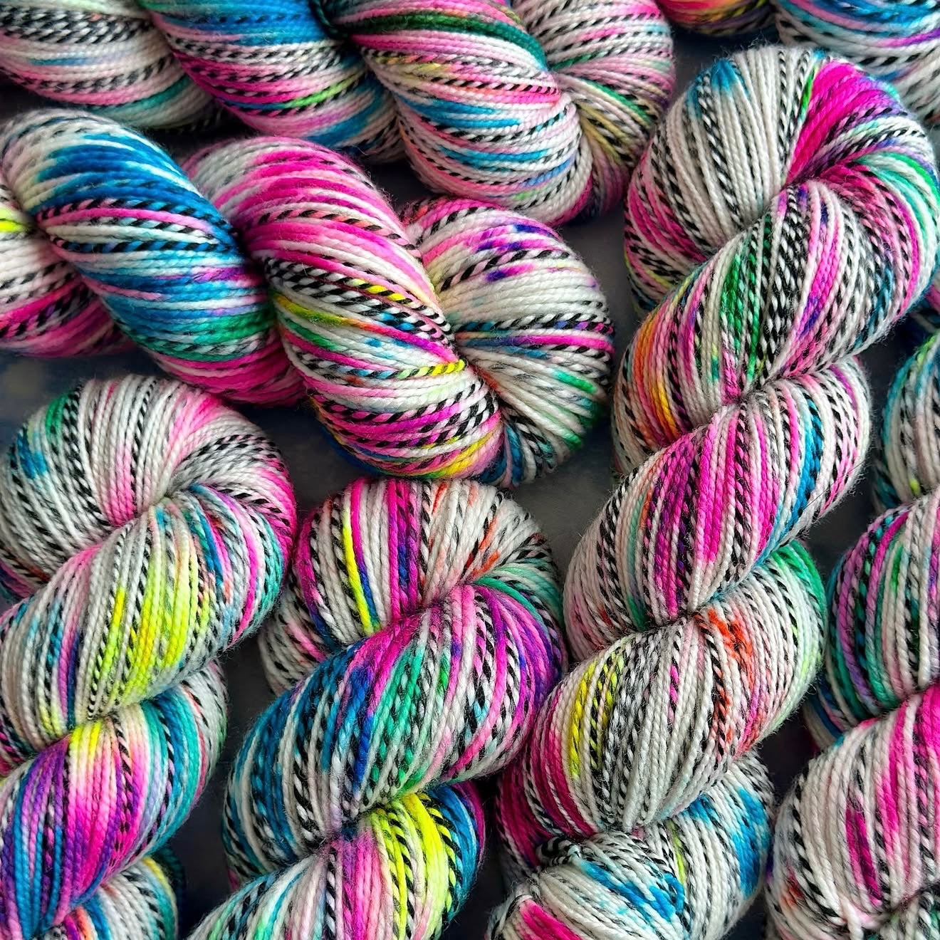 Merino 4PLY sock yarn from James Makes Yarn | Tamagotchi Zebra