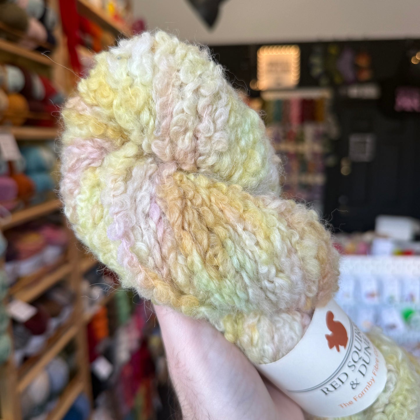Teddy Bear Boucle Highland Wool & Alpaca | Lemon Sherbet Sky