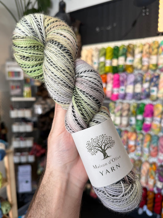 4ply/ SOCK from Maison d'Olive | L'escargot zebra twist