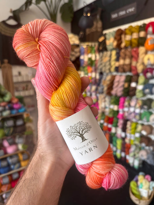 4ply SOCK from Maison d'Olive | Sunset Sorbet