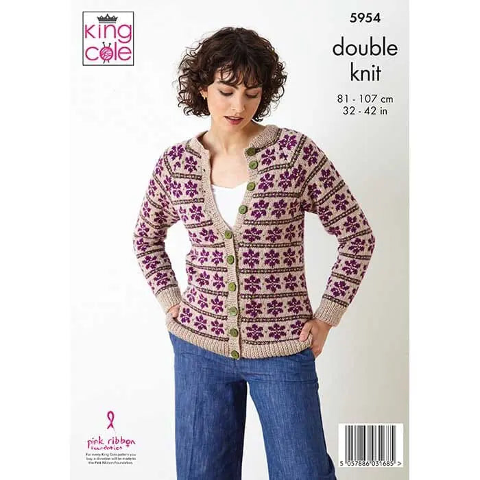 DK 2 in 1 colour-work knitting pattern from King Cole 5954