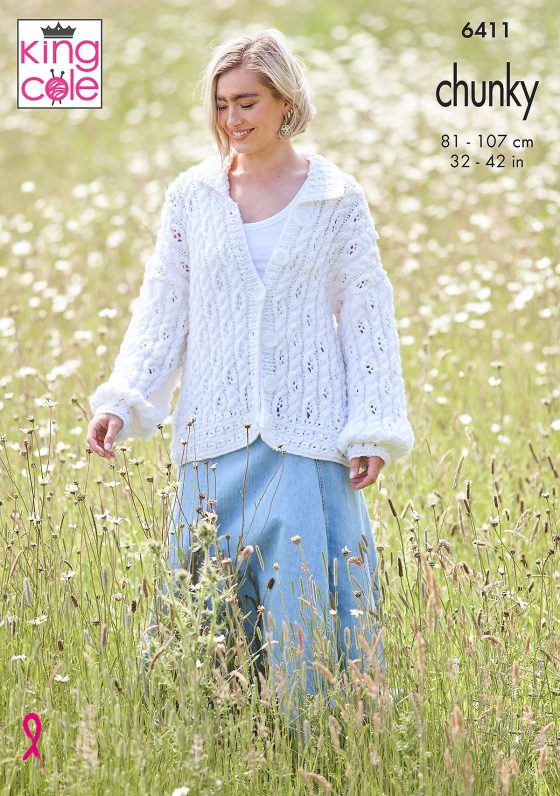 Chunky Cardigan & Sweater patterns from King Cole 6411