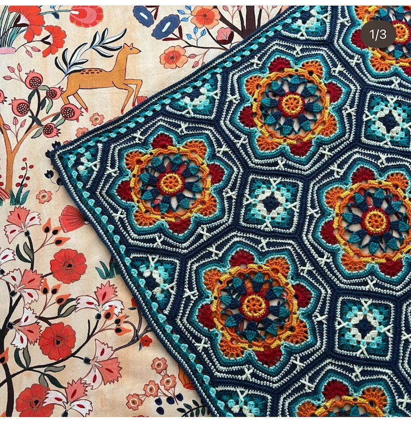 Persian Tiles Crochet Blanket pattern by Janie Crow