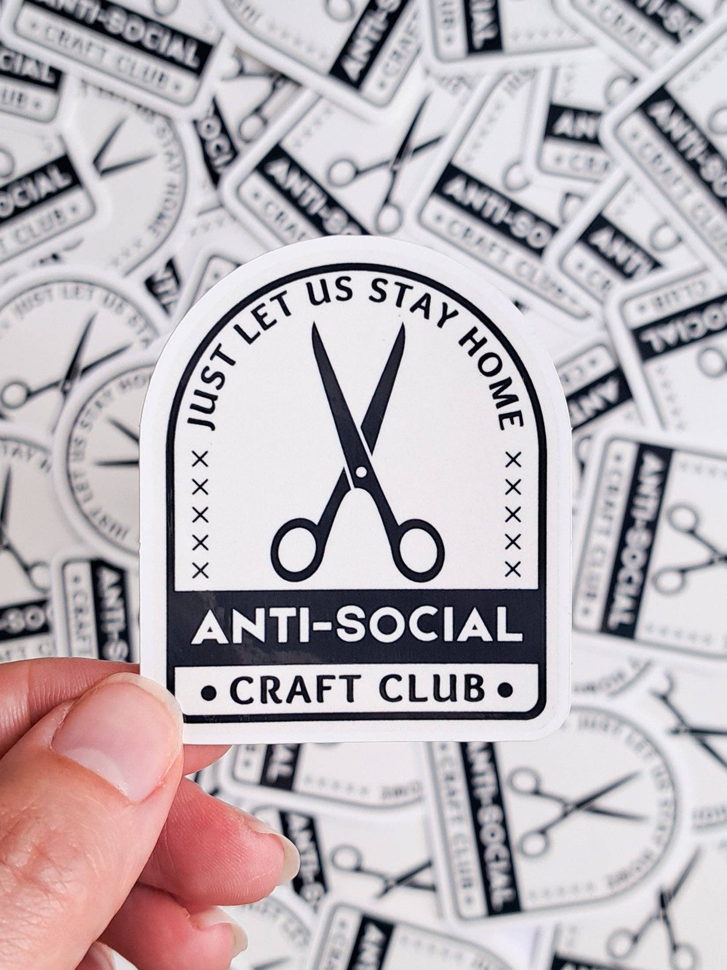 Anti-Social Craft Club Sticker - Crafter fun sticker