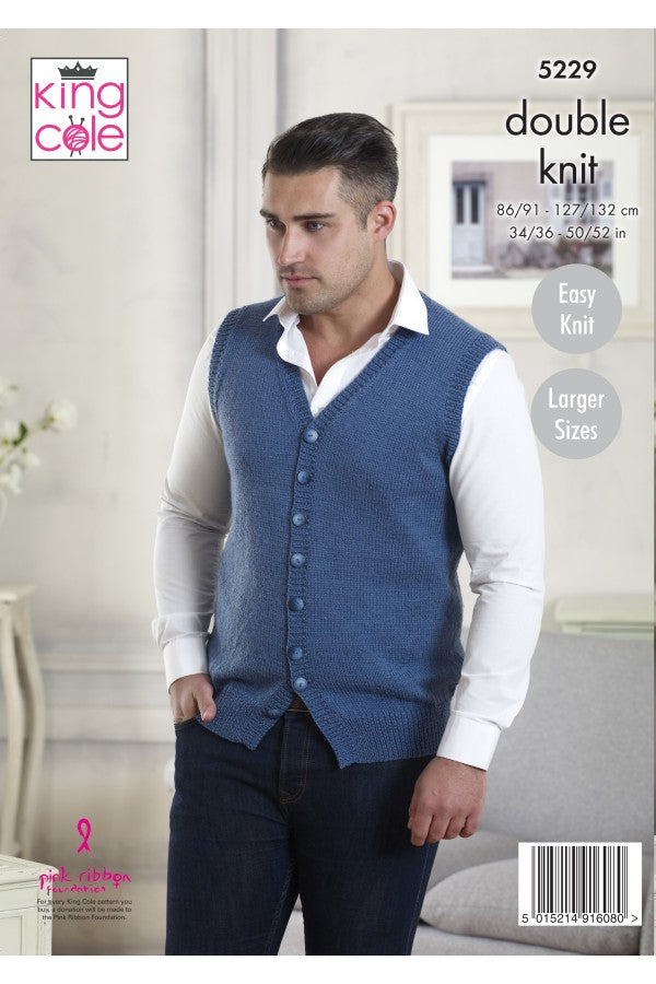 DK Slip over & Waistcoat pattern from King Cole | 5229