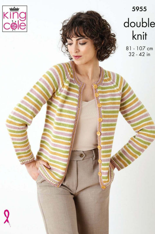DK 2 in 1 Top & Cardigan pattern from King Cole 5955