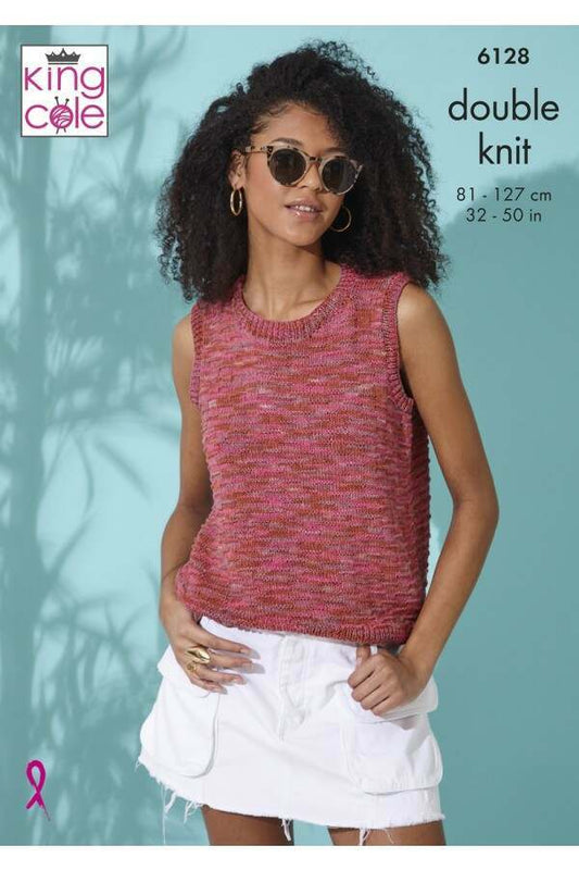 DK tank top & tee pattern from King Cole | 6128