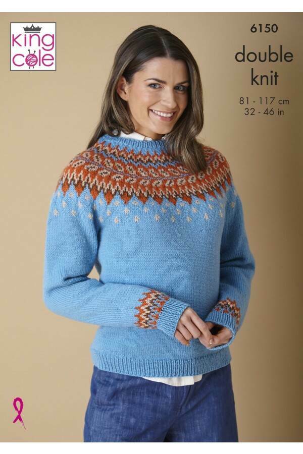 DK colour-work sweater patterns from King Cole | 6150