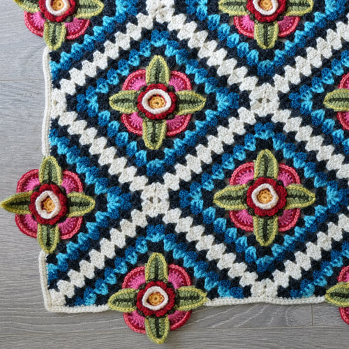 Mexican Diamonds crochet blanket by Janie Crow