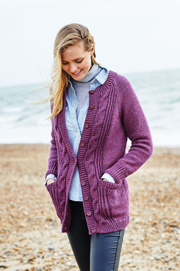 Aran cabled cardigan patterns from Stylecraft | 9871
