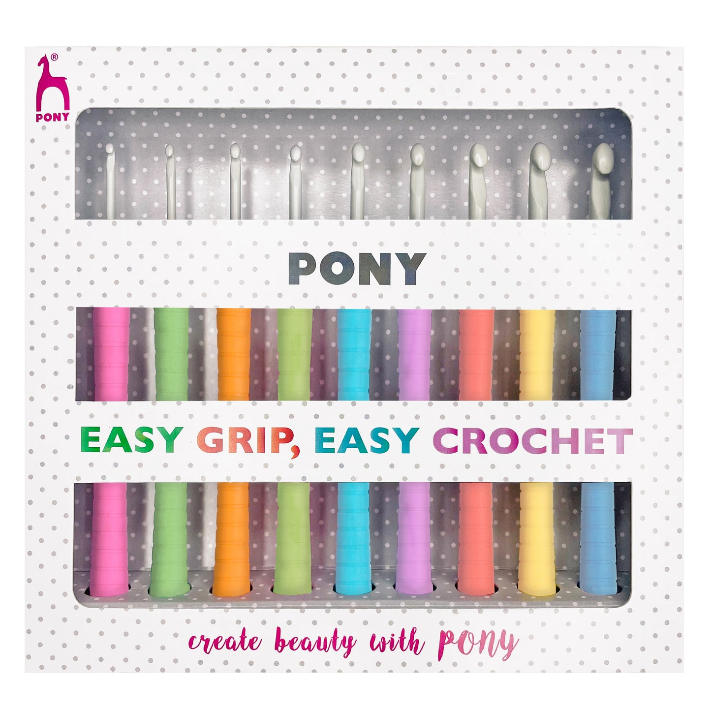 Pony soft grip crochet hook set