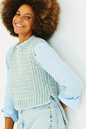 Aran Crochet sweater vest tank top| 10171