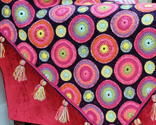 Magic Circles crochet blanket by Janie Crow
