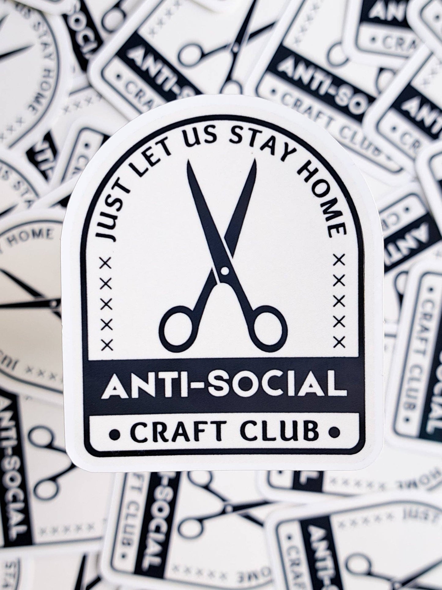Anti-Social Craft Club Sticker - Crafter fun sticker