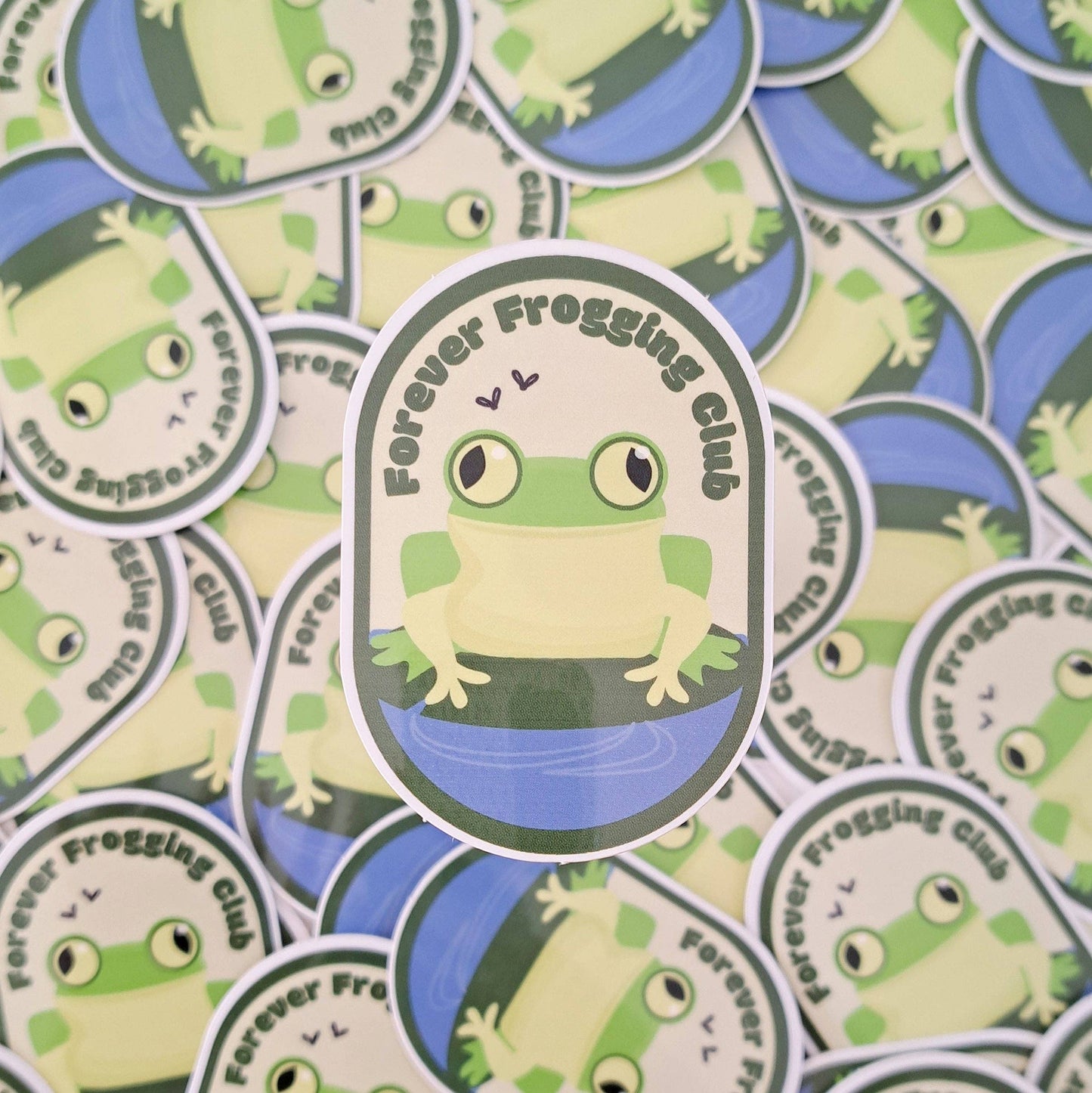 Forever Frogging Club Sticker | Joke Pun crochet & Knitting