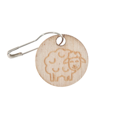 Stitch Markers | Wooden Bulb Pin Markers | 10 Pieces: Sheep