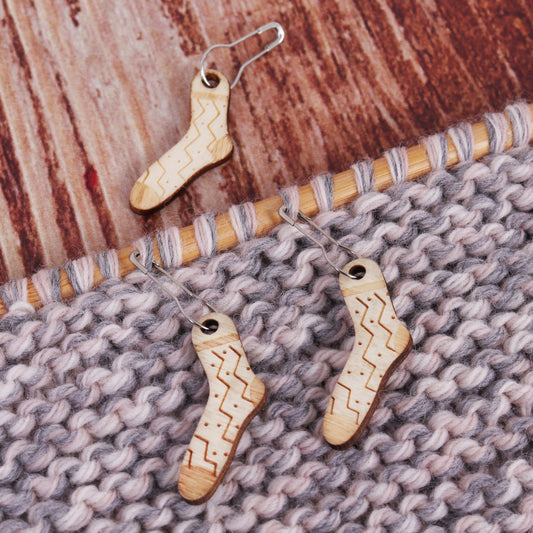 Stitch Markers: Wooden Bulb Pin Markers: 10 Pieces: Woolly Sock