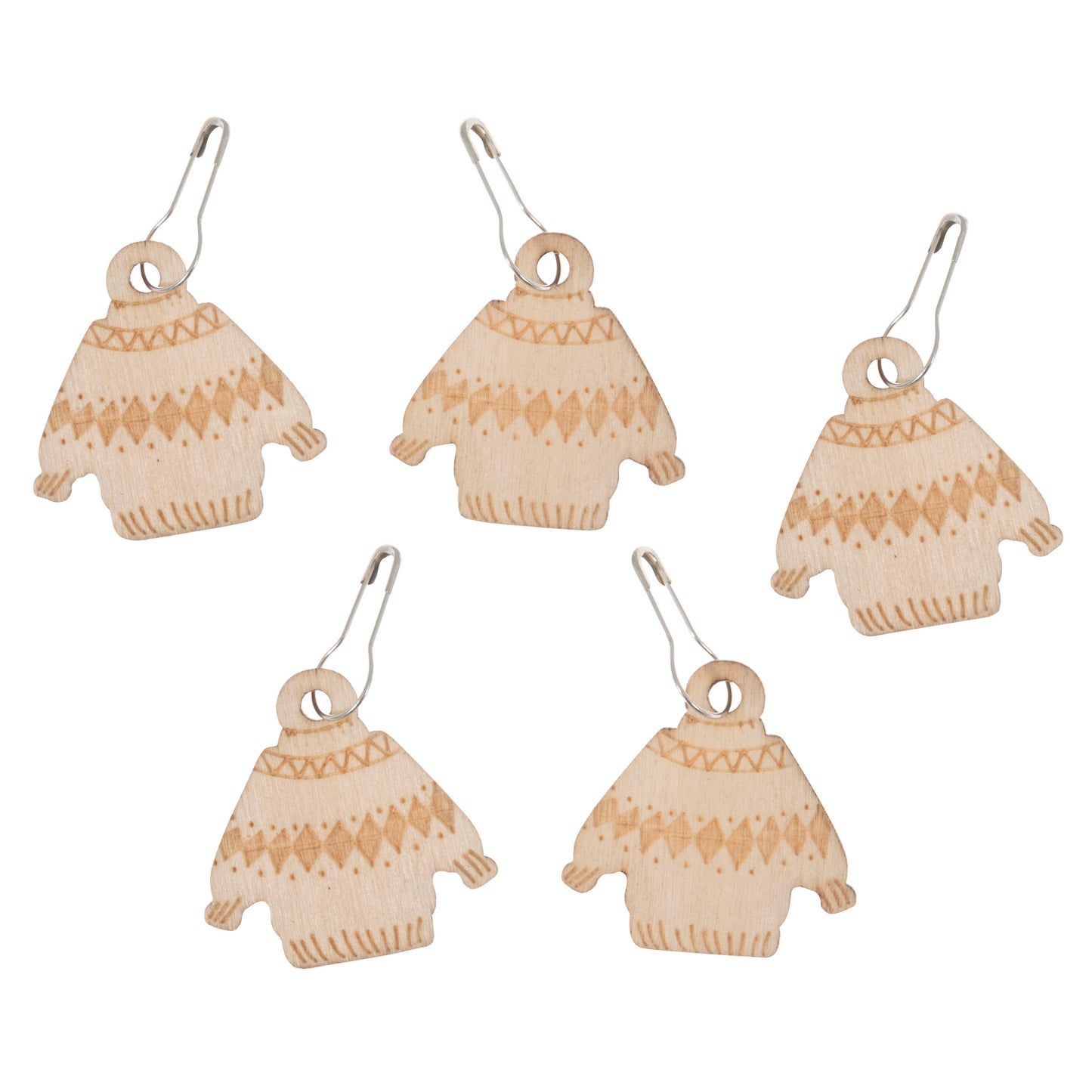 Stitch Markers: Wooden Bulb Pin Markers: 10 Pieces: Wooly Jumper