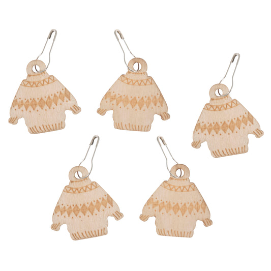 Stitch Markers: Wooden Bulb Pin Markers: 10 Pieces: Wooly Jumper