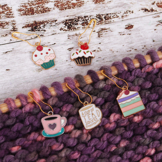 Cake & brew stitch markers | set of 5