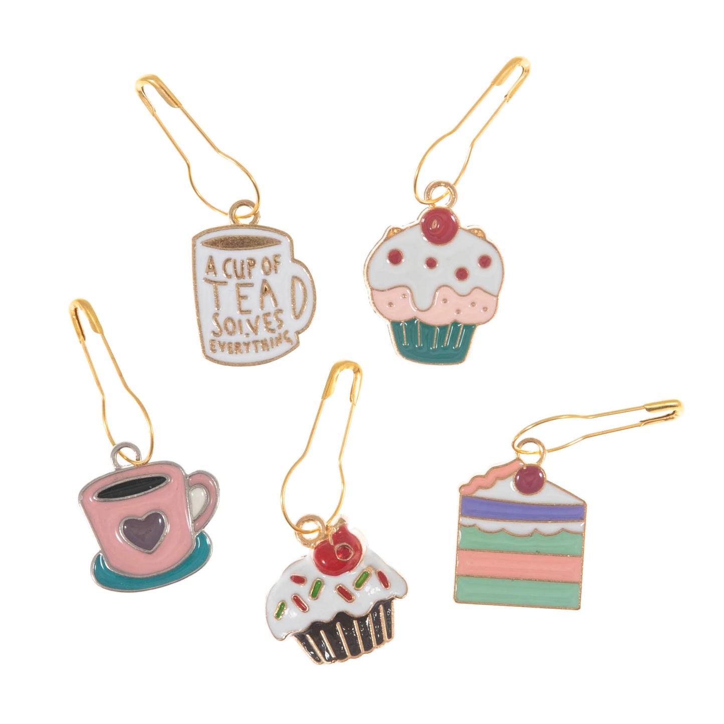 Cake & brew stitch markers | set of 5