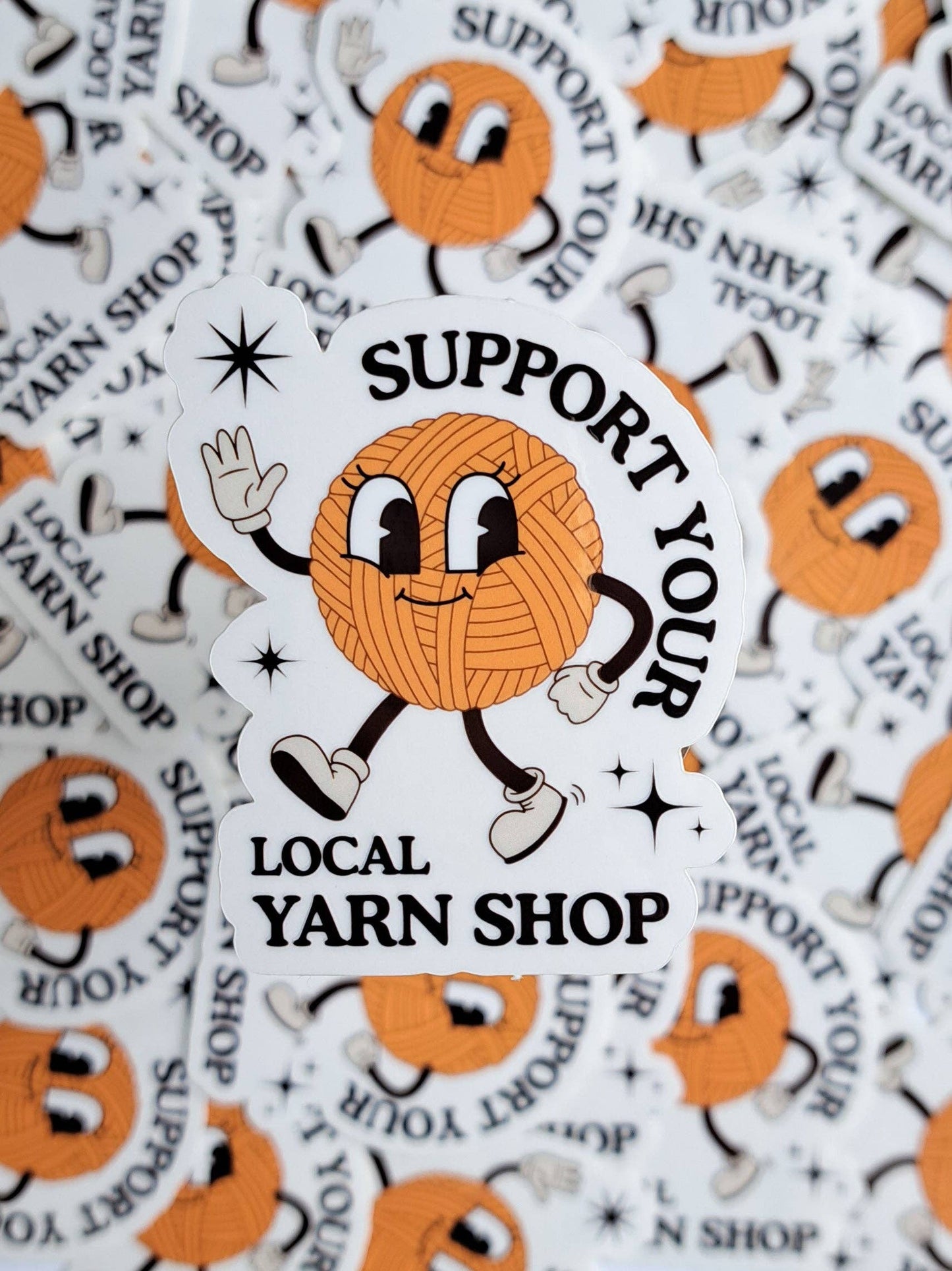 Support Your Local Yarn Shop Sticker - small yarn shop