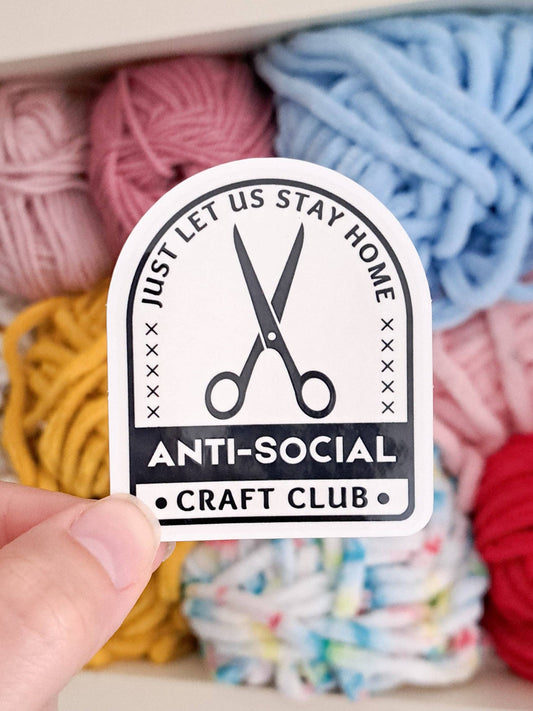 Anti-Social Craft Club Sticker - Crafter fun sticker
