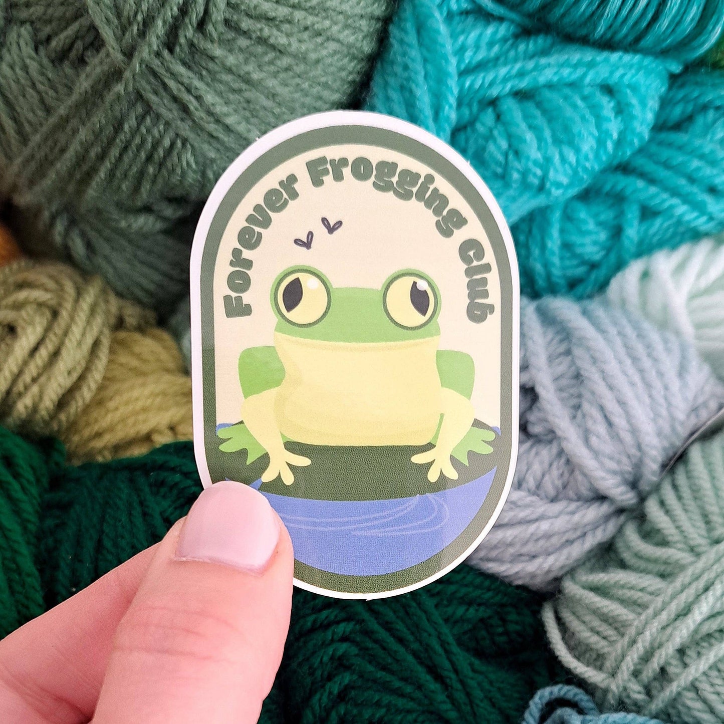 Forever Frogging Club Sticker | Joke Pun crochet & Knitting