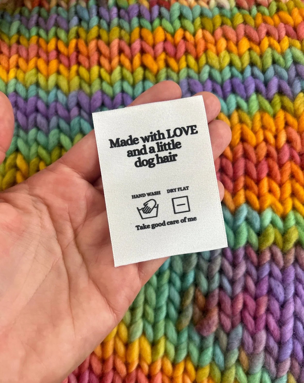 “Made with LOVE and a little dog hair” | Sew in labels