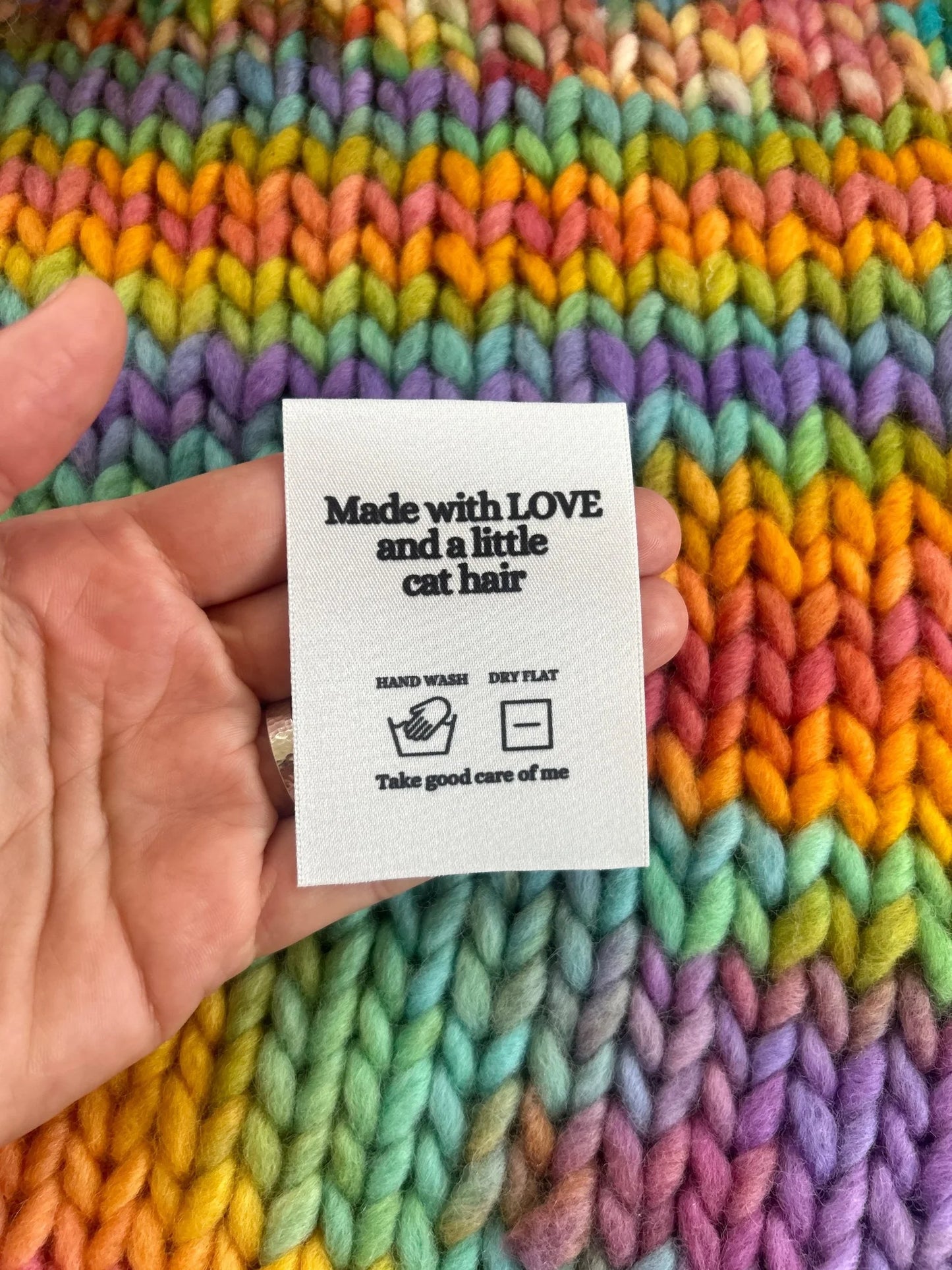 “Made with LOVE and a little cat hair” | Sew in labels