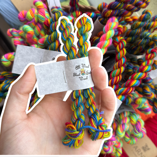 SELF STRIPING RAINBOW MINIS | All wool that ends wool