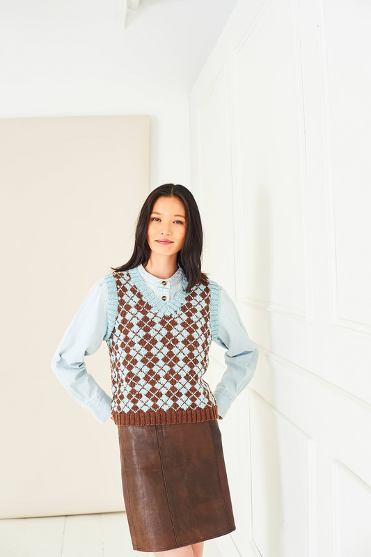 Stylecraft Pattern 10285 - Fair Isle Tank, Hat & Cowl