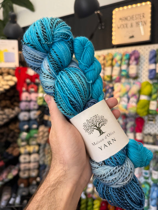 Sock set from Maison d'Olive | Blue Zebra twist