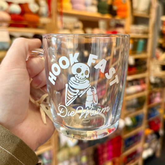 Hook Fast Die Warm Mug | Glass