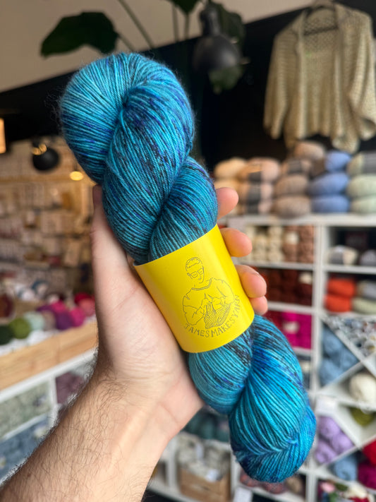 BFL 4PLY sock yarn from James Makes Yarn | Blue Steel