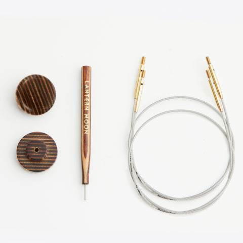 Lantern Moon Fixed Cables | set of 2 | wooden tightening key | KnitPro
