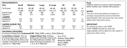 DK Granny Square Pattern 5944 | Jumper and Alternative Capped Sleeve Top