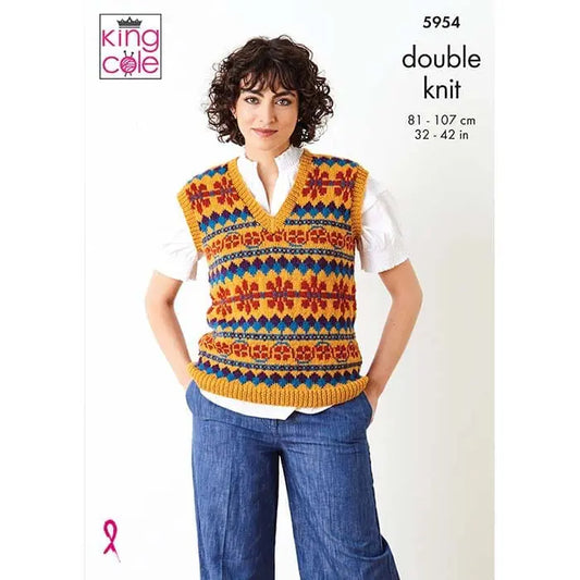 DK 2 in 1 colour-work knitting pattern from King Cole 5954