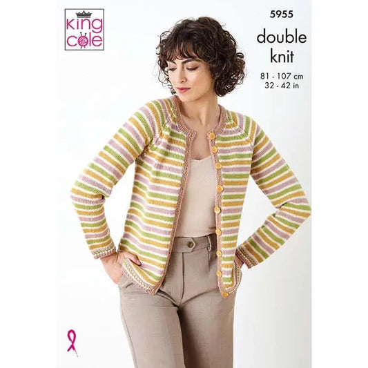 DK 2 in 1 Top & Cardigan pattern from King Cole 5955