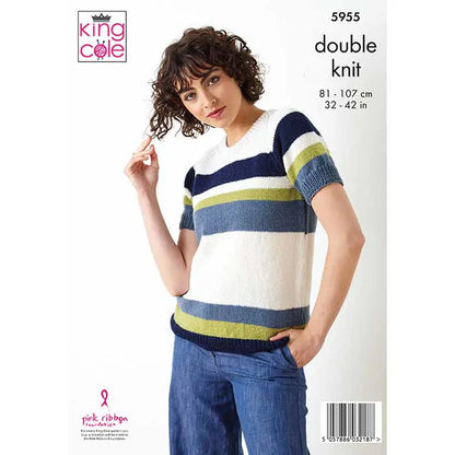 DK 2 in 1 Top & Cardigan pattern from King Cole 5955