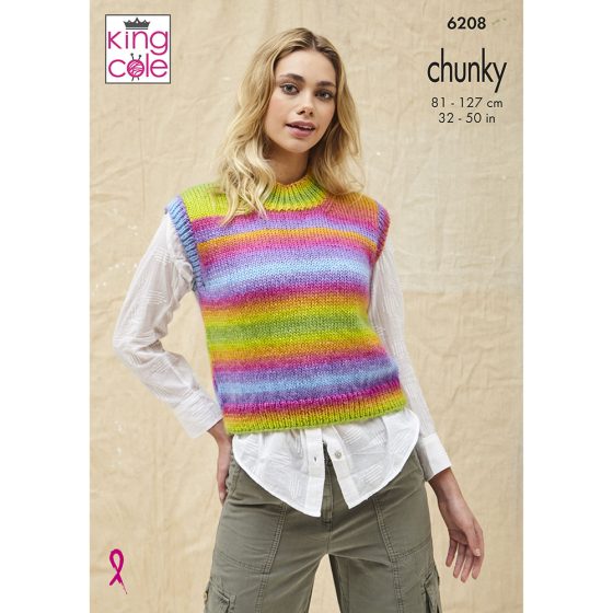 Chunky Slip-Over & Vest pattern | 6208
