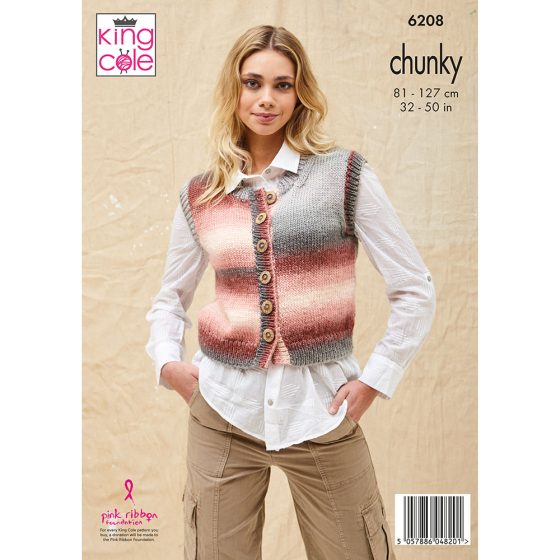 Chunky Slip-Over & Vest pattern | 6208