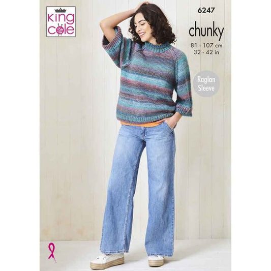 Chunky Raglan Cardigan & sweater pattern | 6247