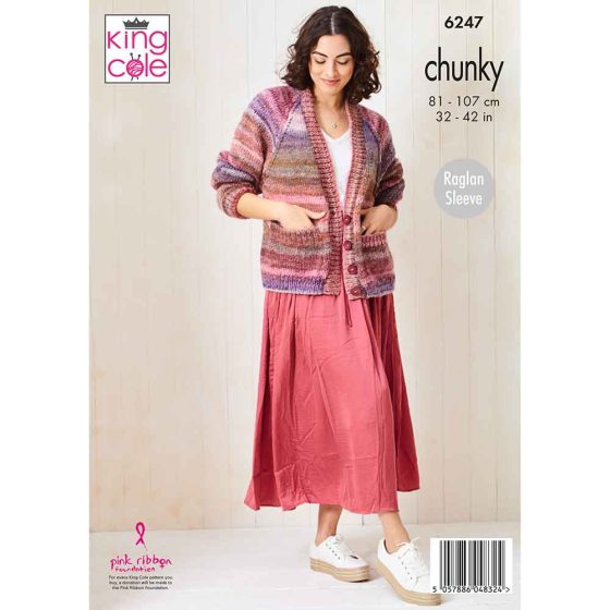 Chunky Raglan Cardigan & sweater pattern | 6247