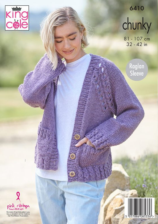 Chunky Cardigan patterns from King Cole 6410
