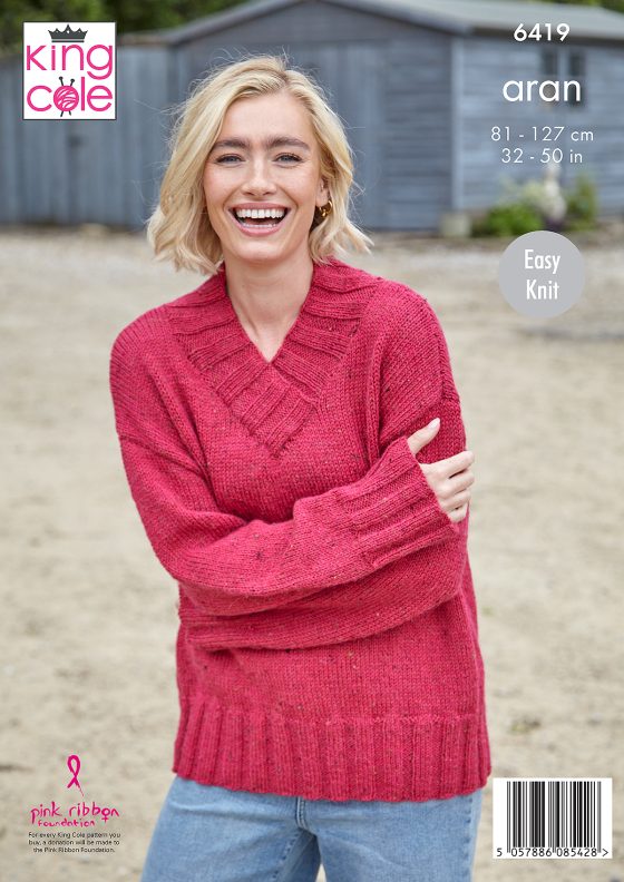 Aran Sweater patterns from King Cole 6419